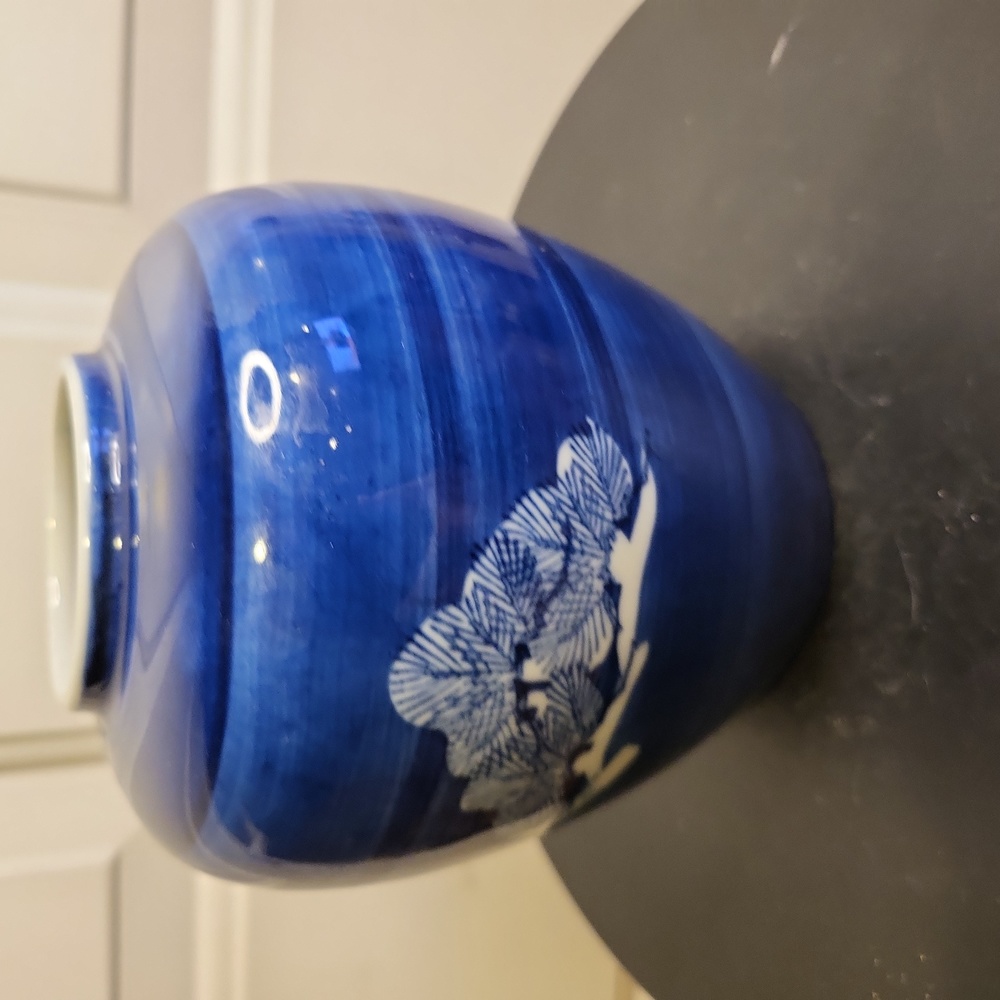 Takahashi San Francisco Hand-Painted Porcelain Blue & White Bonsai Tree Vintage - Picture 4 of 10